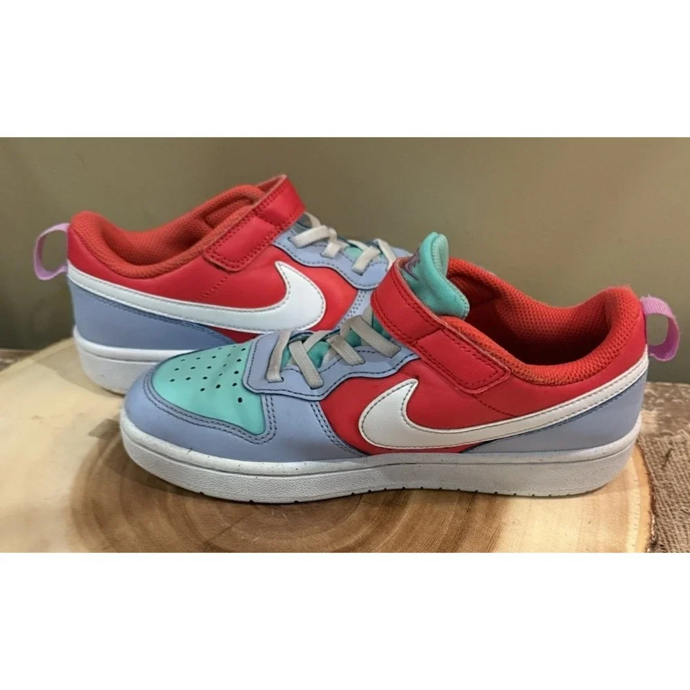 Nike Court Borough Low Youth  2.5 Y Recraft Dv5457 400 Cobalt‎ Bliss White Red